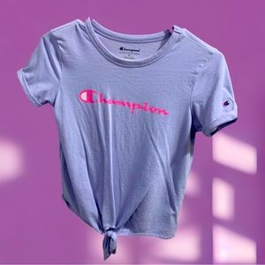 Champion light purple tie front tee girls medium